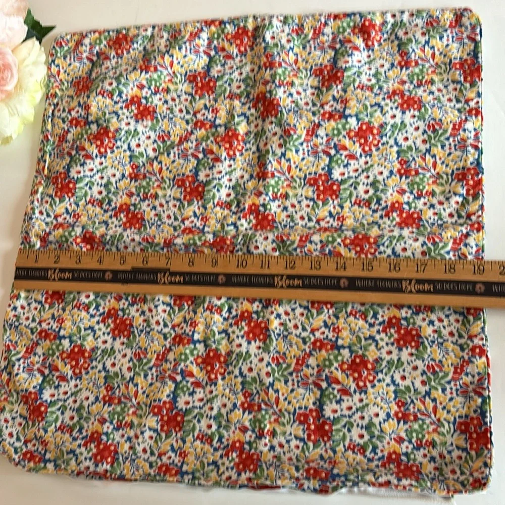 RALPH LAUREN Poppy Floral DECORATIVE PILLOW Sham Red Yellow Blue Green Floral
